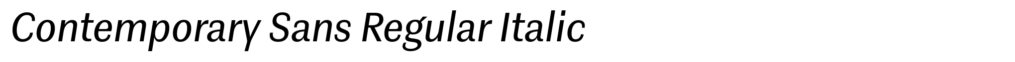 Contemporary Sans Regular Italic image